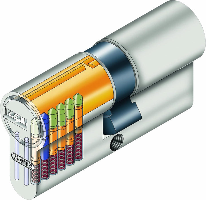 ABUS Türzylinder D6N - Schliesszylinder für Wohnungstüren, vernickelt, 45x45 mm - 33839 45x45 mm Ver