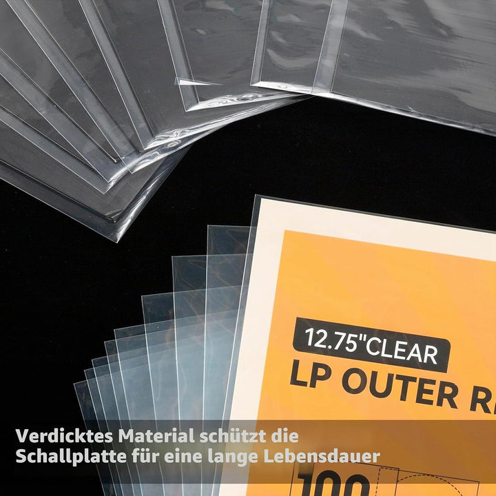 Gatefold Vinyl-Aussenhüllen, 32,4 cm, transparent, professionelle Schallplattenaufbewahrung, Schutz
