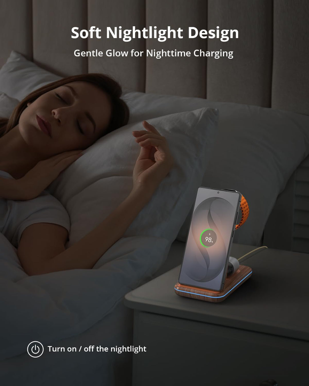 JoyGeek 3 in 1 Induktive Ladestation für Samsung, Wireless Charger für Samsung S26/S25/S24/S23/ZFlip