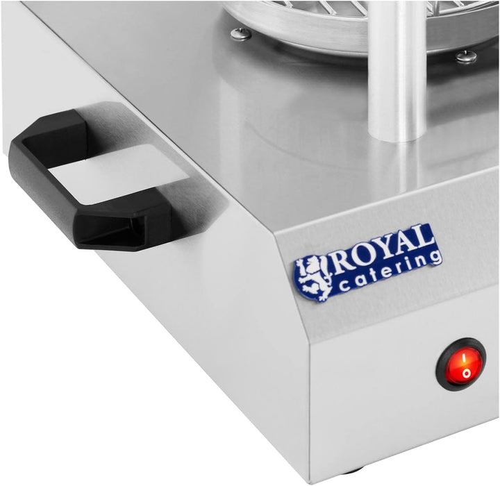 Royal Catering Hot Dog Maker Hot Dog Gerät 2 Spiesse RCHW-350-2 (422 W, max. 28 Würste, 2 Heizdorne,