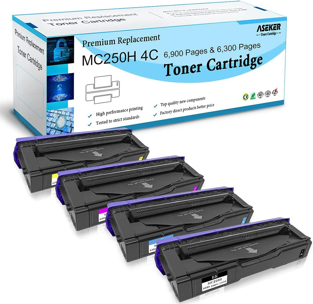 ASEKER Kompatibler Tonerkartusche M C250H für Ricoh M C250FWB, P C301W Drucker, 6,900 & 6,300 Seiten
