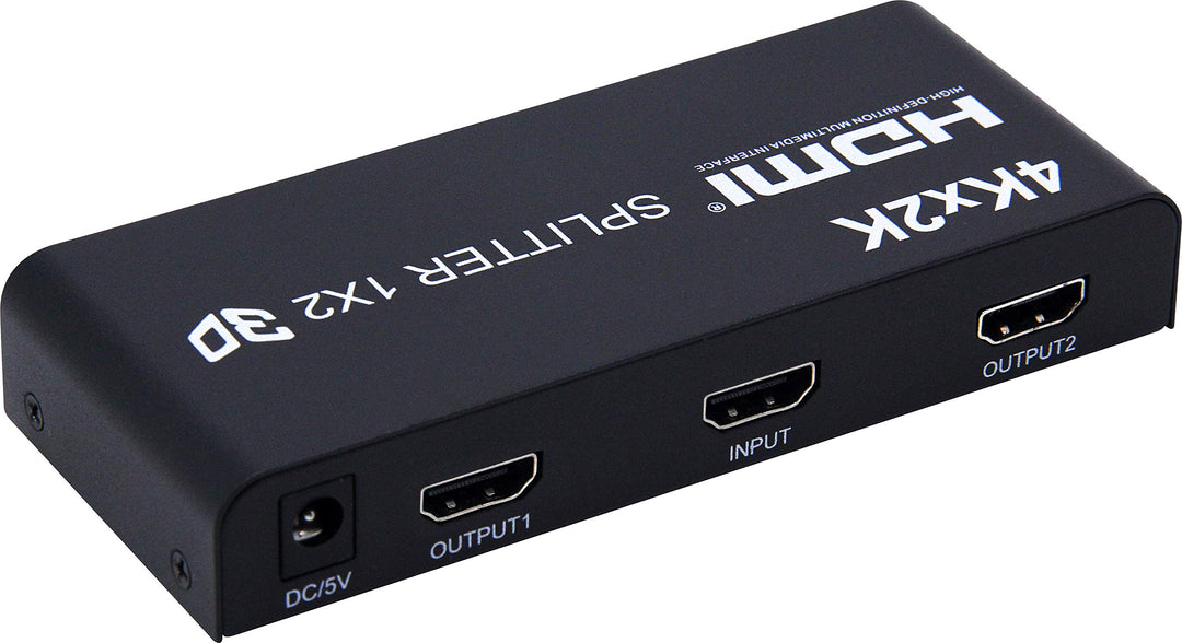 PremiumCord 4K HDMI Splitter 1-2 Port mit Netzteil, Metallgehäuse, Video Auflösung 4Kx2K 2160p UHD,