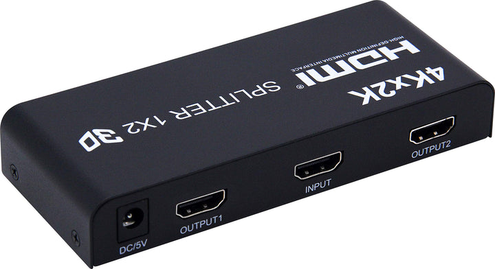 PremiumCord 4K HDMI Splitter 1-2 Port mit Netzteil, Metallgehäuse, Video Auflösung 4Kx2K 2160p UHD,