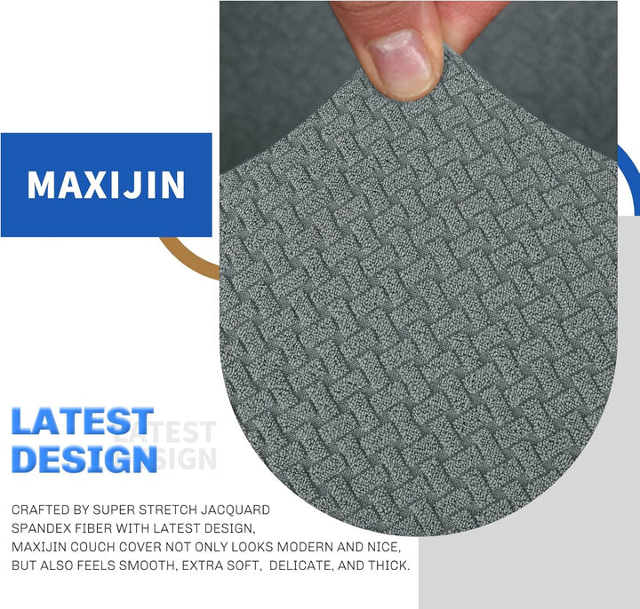 MAXIJIN Creative Jacquard Couchbezüge für 2-Sitzer, Super Stretch rutschfeste Liebessitz Sofabezug f