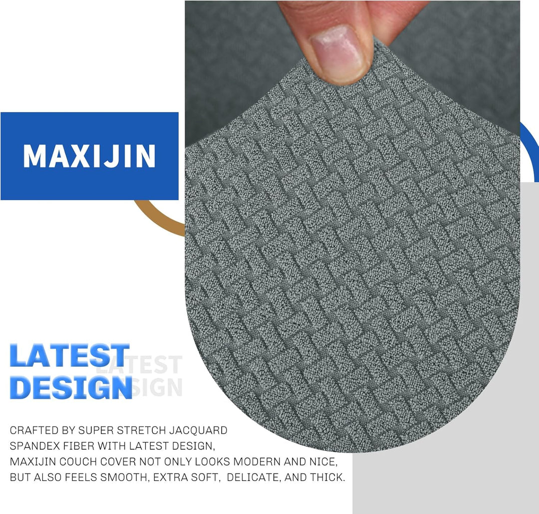 MAXIJIN Creative Jacquard Couchbezüge für 2-Sitzer, Super Stretch rutschfeste Liebessitz Sofabezug f