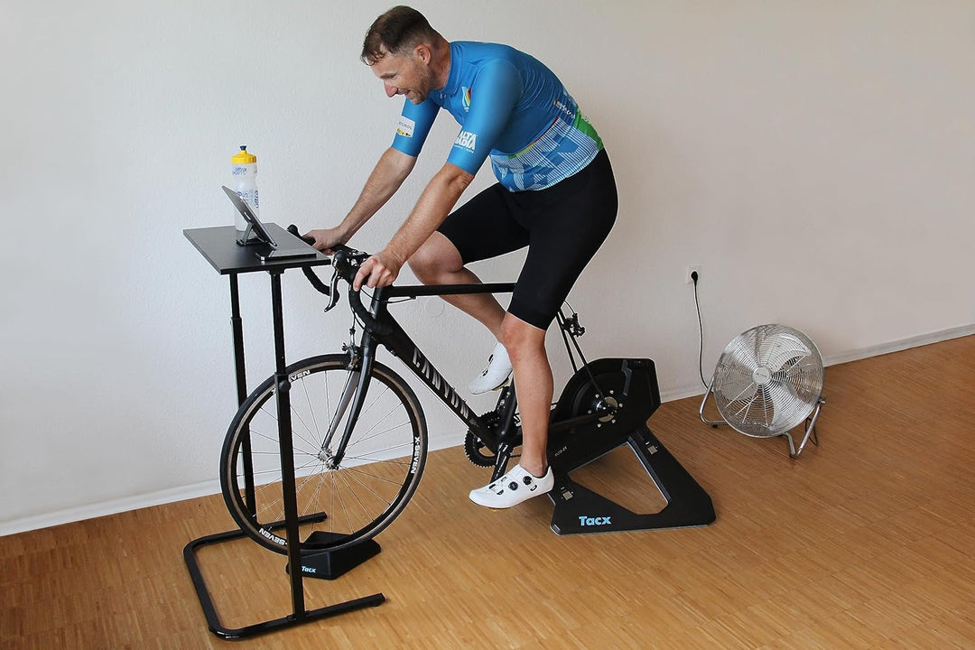 foto-kontor Fahrradtisch für Fahrrad Rollentraining Tisch höhenverstellbar Indoor Rad Training Rolle