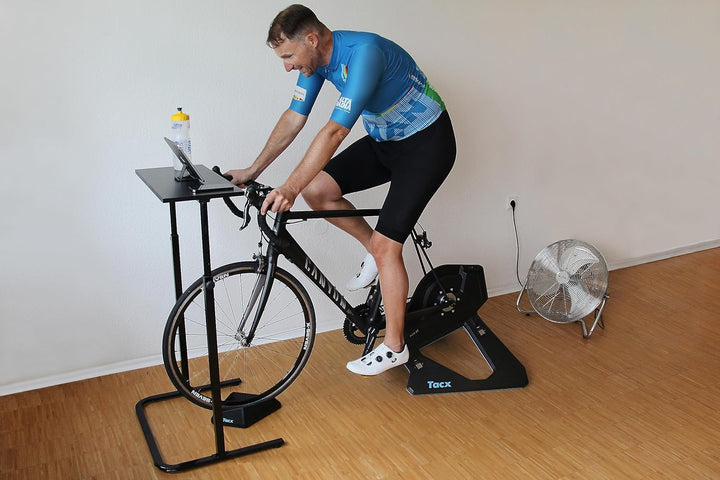foto-kontor Fahrradtisch für Fahrrad Rollentraining Tisch höhenverstellbar Indoor Rad Training Rolle