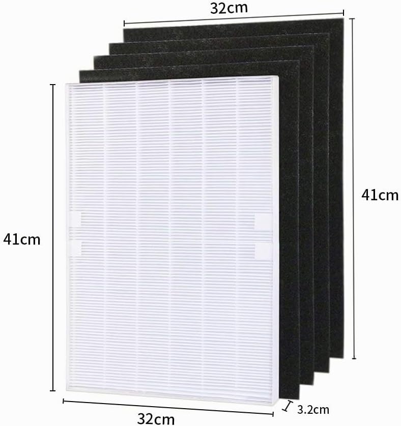 WuYan 4 Stück Luftreiniger Teile Carbon Vorfilter und 1 Hauptfilter HEPA-Filter für 115115 5300 5500