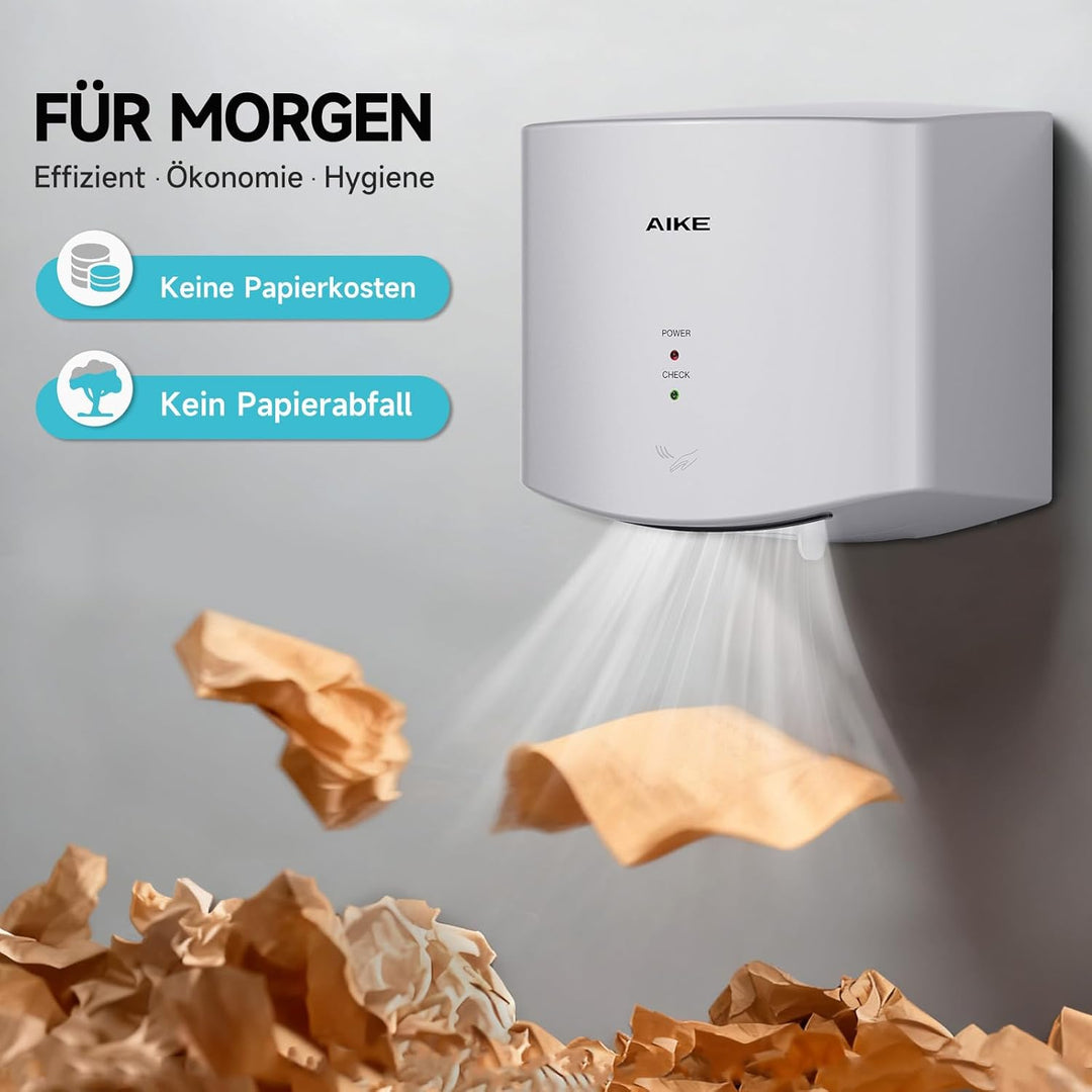 AIKE Händetrockner 10 Sekunden Trocknen Energiesparend Kommerziell Elektrischer Händetrockner Automa