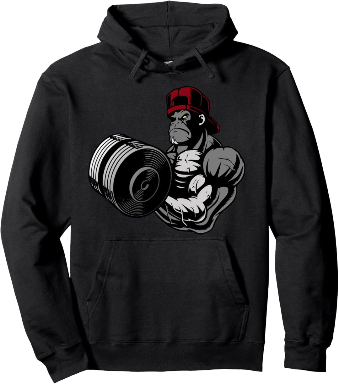 Bodybuilding Gorilla Veganes Fitnessstudio Bodybuilder Pullover Hoodie