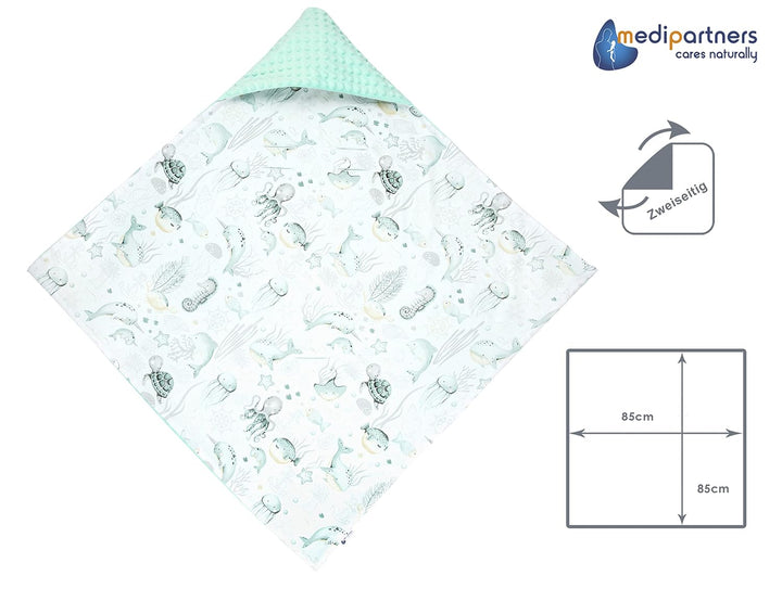 Medi Partners Einschlagdecke Baby Babyschale 100% Baumwolle für Sommer 85x85cm 75x100cm Kinderwagen