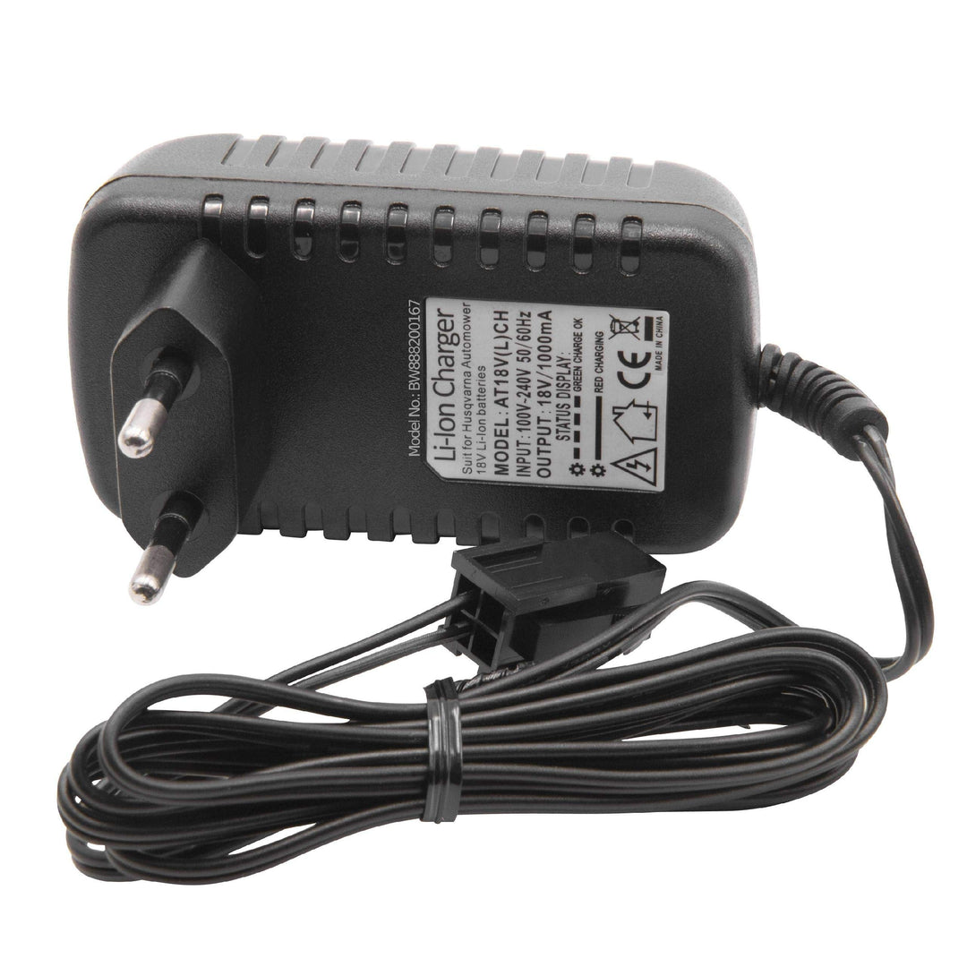 vhbw Ladegerät kompatibel mit Husqvarna Automower 320, 330X, 420, 430, 430X, 440, 450X, 520 Akku-Ras