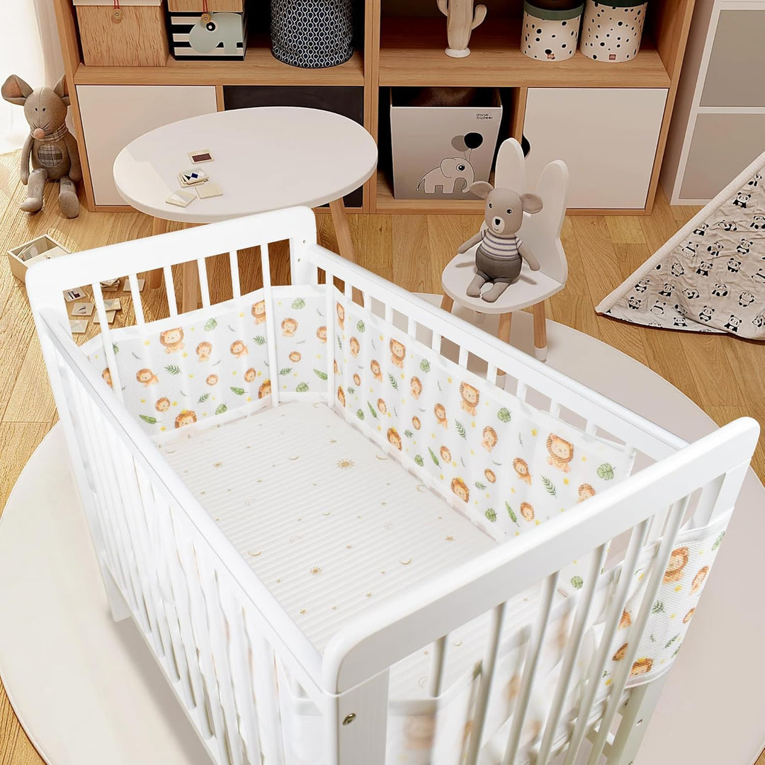 Verstellbarer Baby-Netzbettgitter – abnehmbar, waschbar, tragbar 3D-atmungsaktiver, stossfester Schu