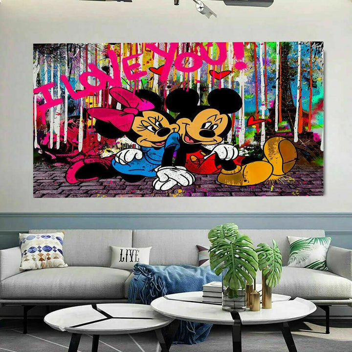 Magic Canvas Art Micky Maus Pop Art Kunst Leinwandbild 1- teilig Hochwertiger Kunstdruck Wandbilder