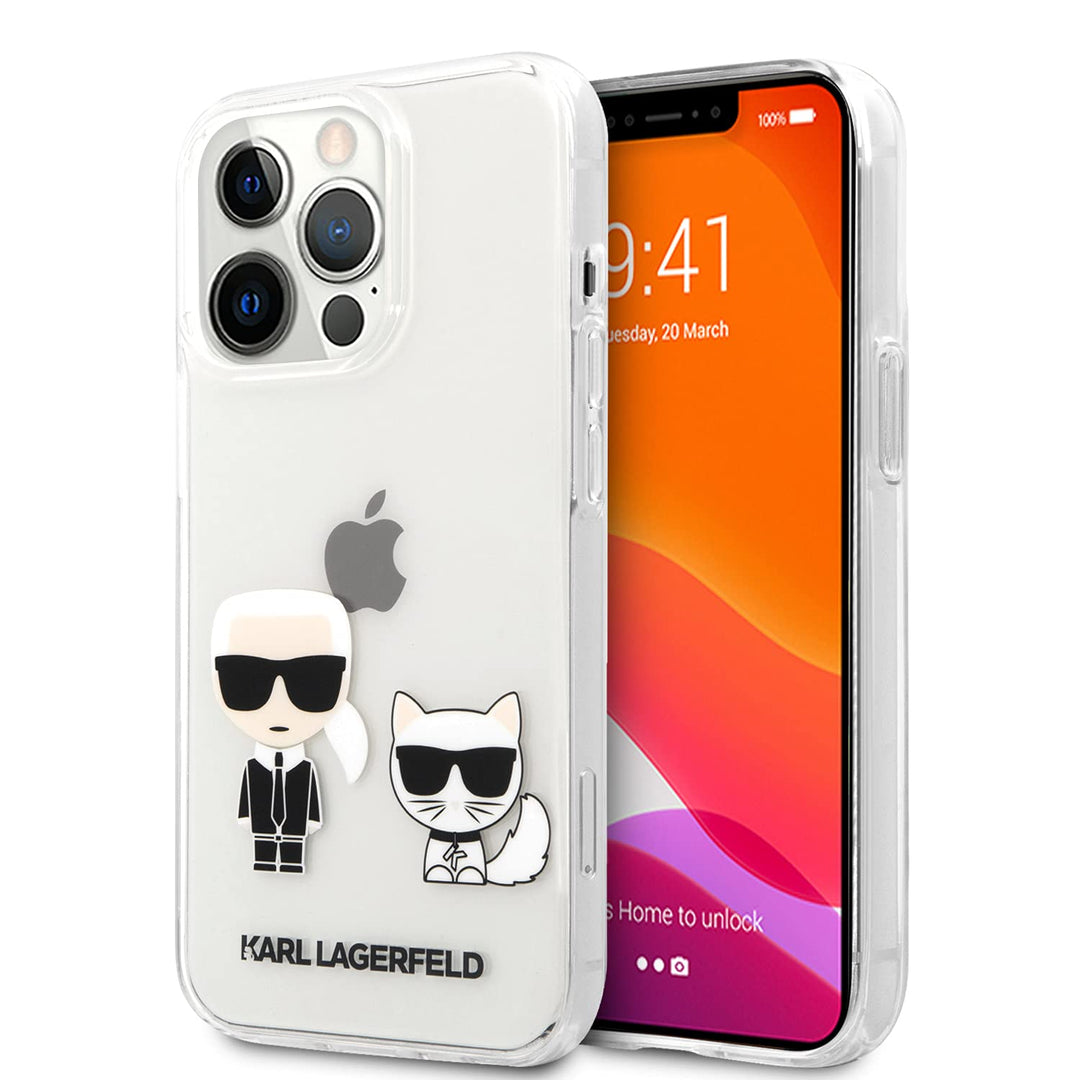 CG MOBILE Karl Lagerfeld Flexible Hartschale Ikonik Choupette Kompatibel mit iPhone 13 Pro Max Langl