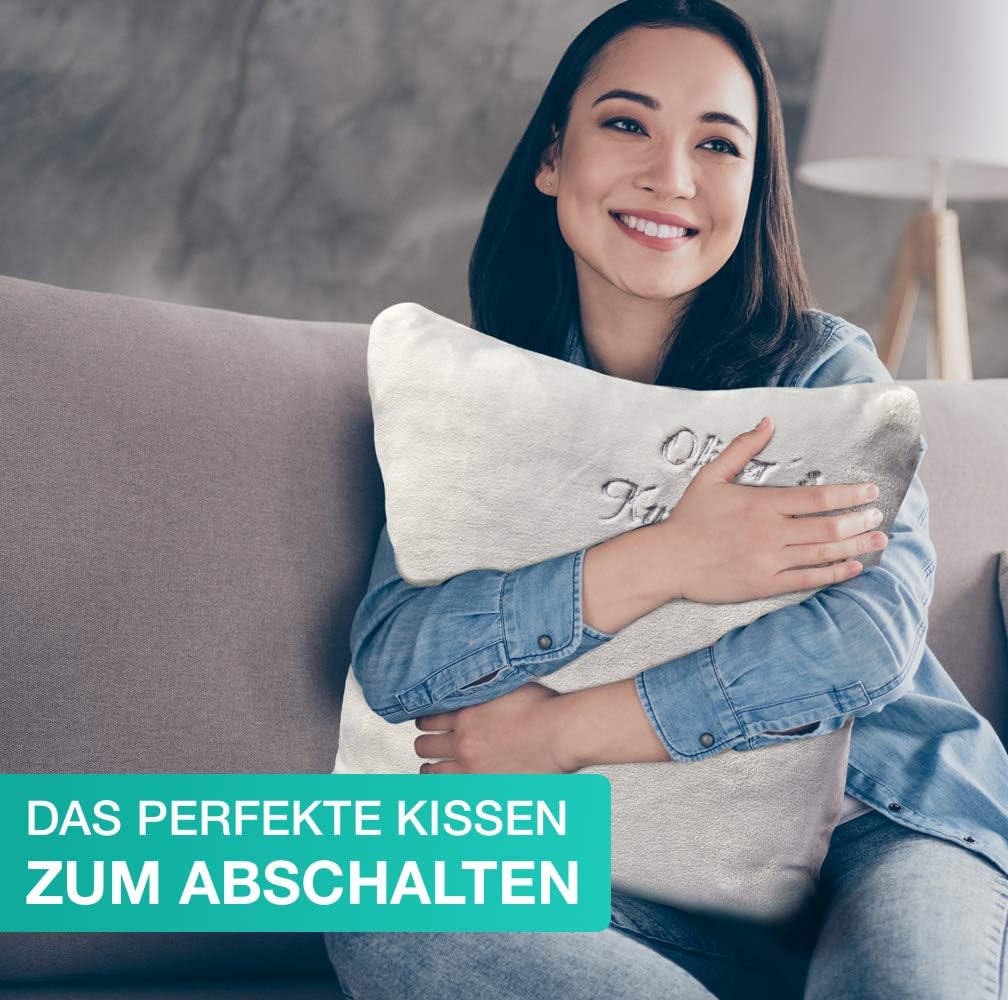 Kissen- Kuschelkissen mit Name Bestickt- 50 x 50 cm - Beere - Stickfarbe wählbar - Wunschtext indivi