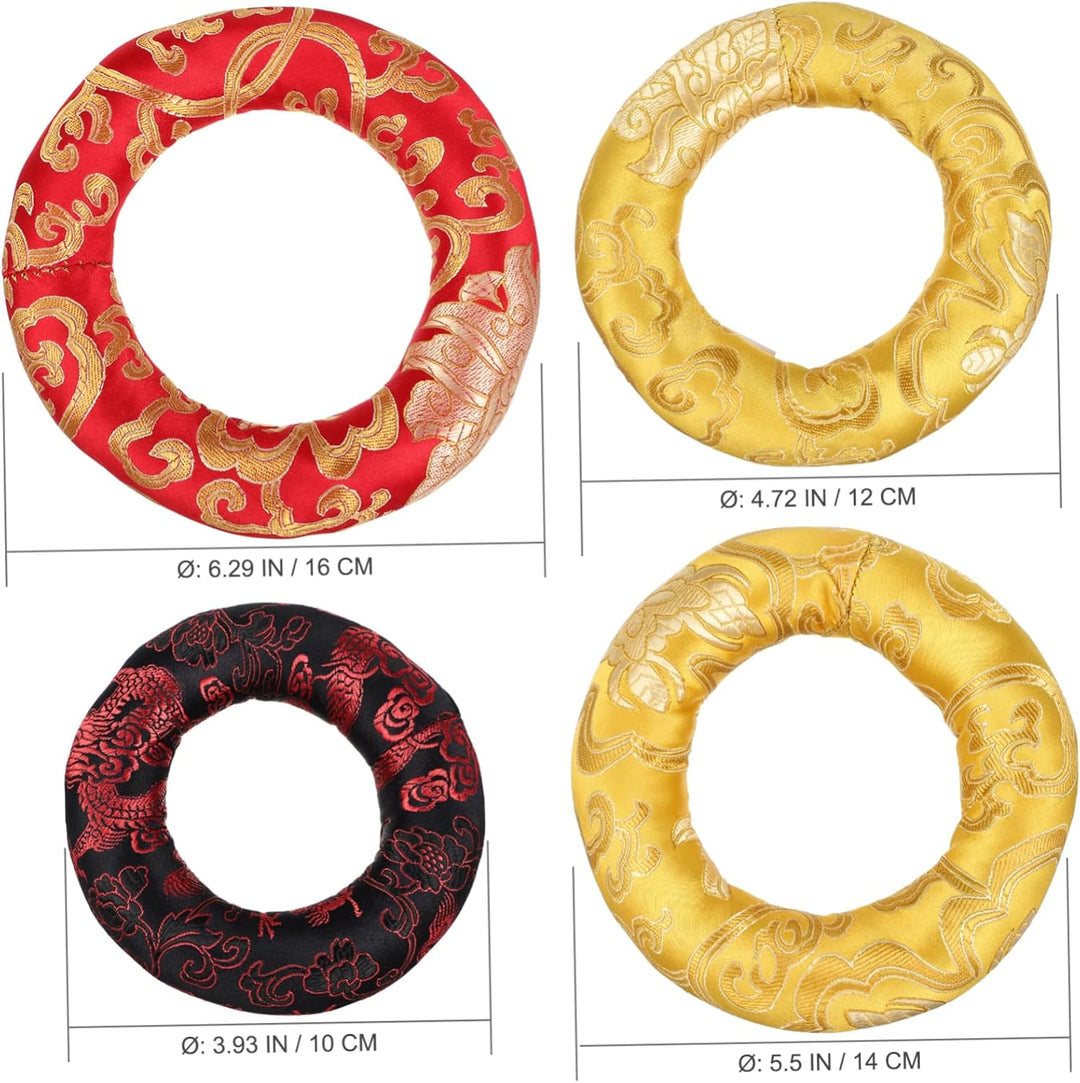 VICASKY 4 Stück Matte Klangschalenhalter Klangschalen-Pad Tibetische Klangschalenkissen Yoga Ring Bl