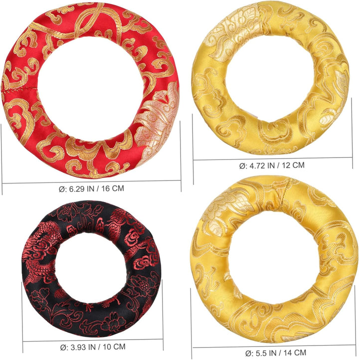 VICASKY 4 Stück Matte Klangschalenhalter Klangschalen-Pad Tibetische Klangschalenkissen Yoga Ring Bl