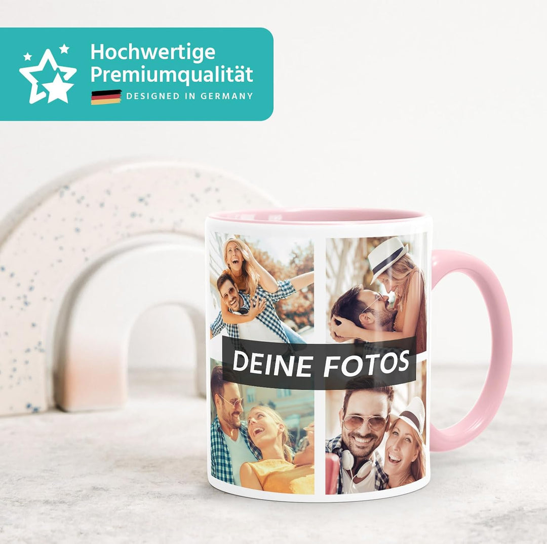 Tasse personalisiert Fotocollage Fototasse mit bis zu 5 Fotos persönliches Geschenk Kaffeetasse mit