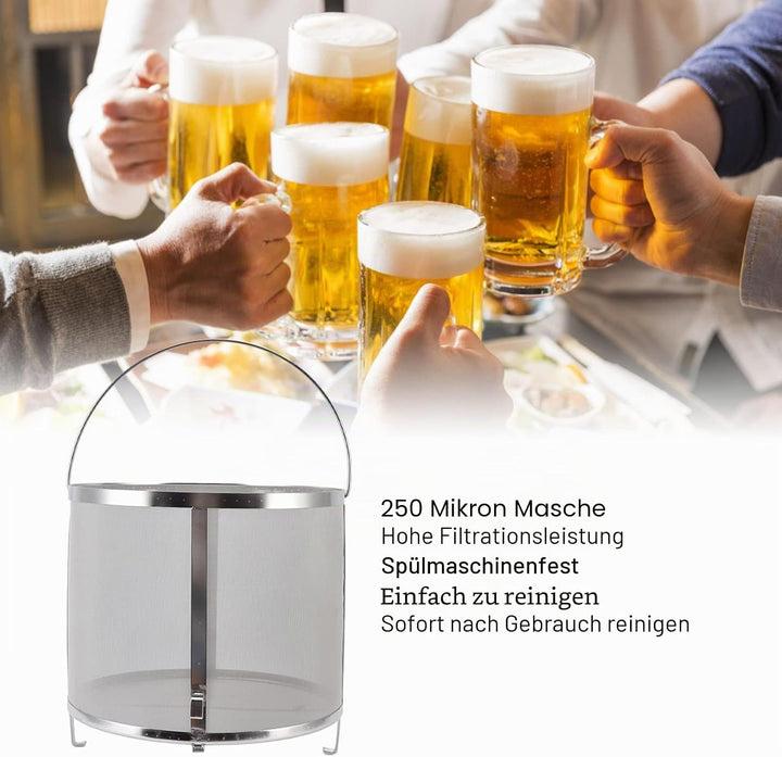 Natudeco Brauen Hopfensieb mit Ständer Multifunktionaler Bierhopfenfilter Homebrew Hopfensieb Edelst
