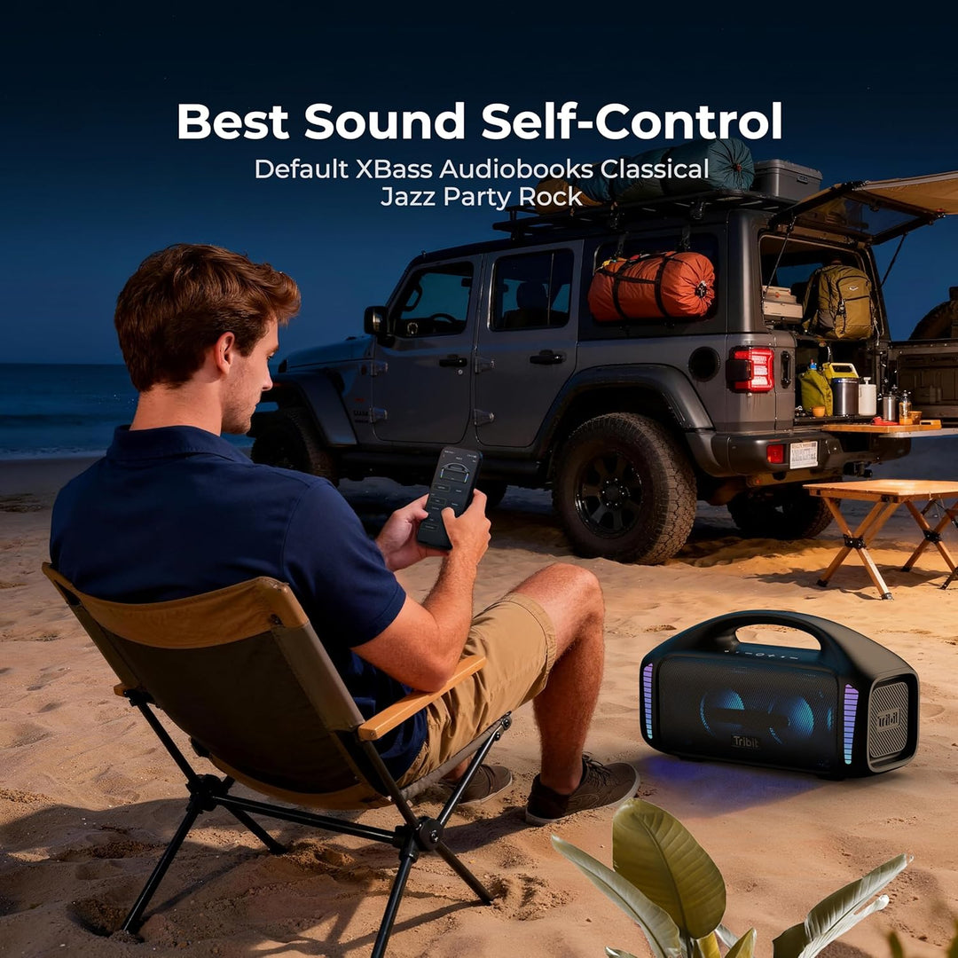 Tribit Bluetooth Lautsprecher StormBox Blast,Tragbarer Party Lautsprecher 90W Lauter Stereo Sound mi
