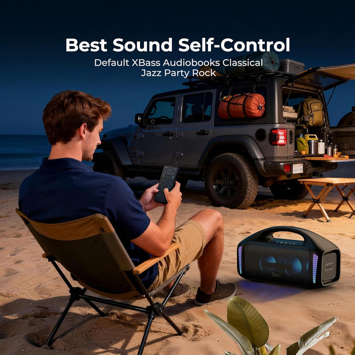 Tribit Bluetooth Lautsprecher StormBox Blast,Tragbarer Party Lautsprecher 90W Lauter Stereo Sound mi