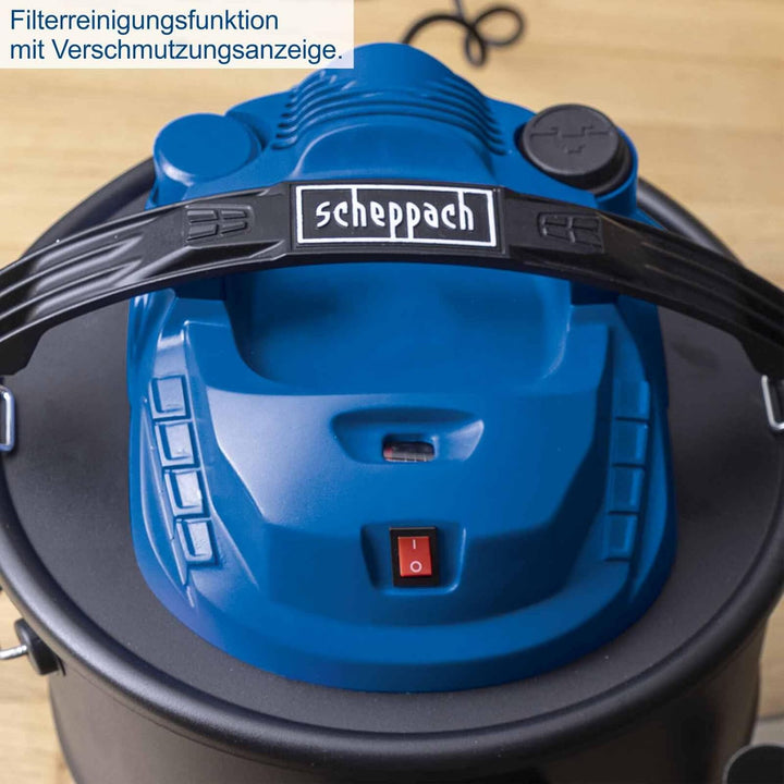 Scheppach Aschesauger AVC25 mit 20L Behältervolumen | 1300W Leistung | 20 kPa Absaugleistung | 150cm