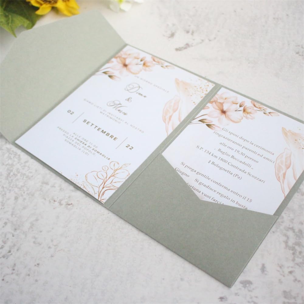 Umschläge für Hochzeitseinladungen, grünlich, dreilagig, 25 Stück, Geburtstag, Graduierung, Party, D