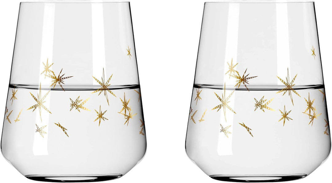 RITZENHOFF 6141013 Wasserglas 500 ml - Serie Celebration Deluxe Set Nr. 3, 2 Stück mit Echt-Gold - M