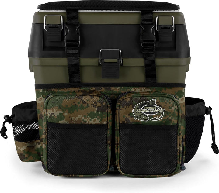 Sitzkiepe Angelobox Angel-Sitzbox Angelrucksack Angeltasche Angelkoffer Angler-Gerätekasten mit 4 Ta