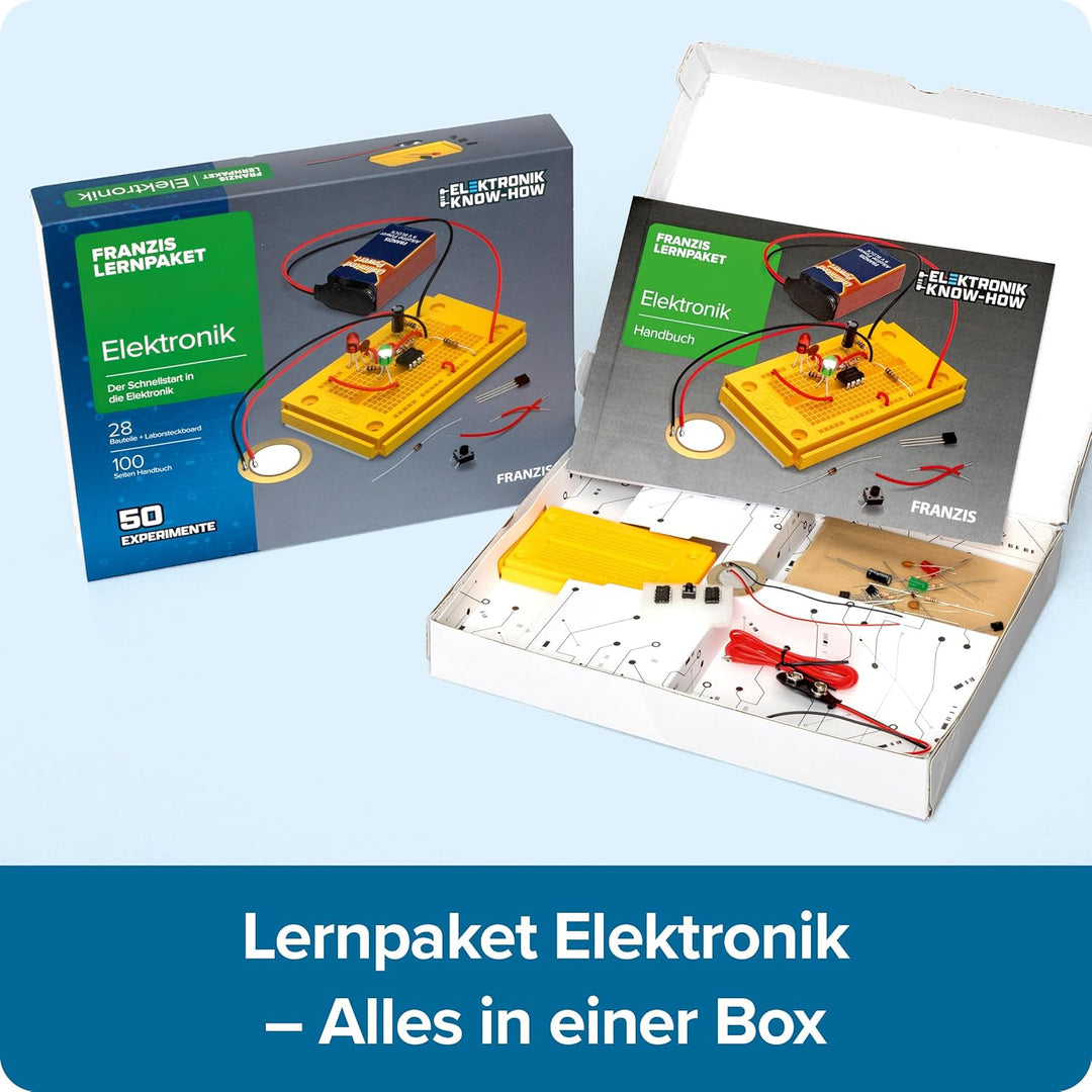 FRANZIS 65272 - Lernpaket Elektronik - Der Schnellstart in die Elektronik - 50 spannende Experimente