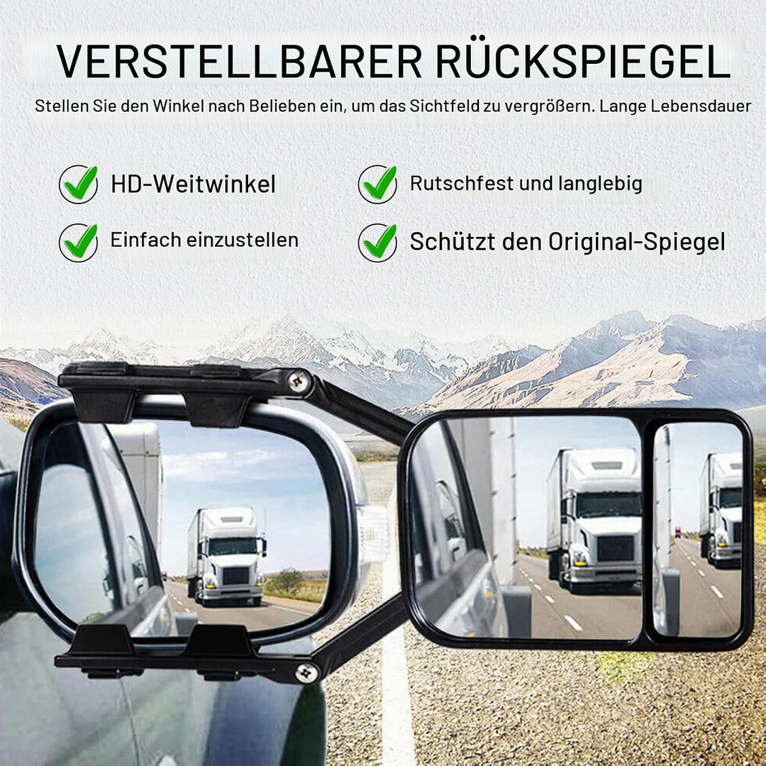 Riloer Auto-Abschleppspiegel – Wohnwagen-Aussenspiegel Anhänger-Verlängerung Doppelarm-Glas-Abschlep
