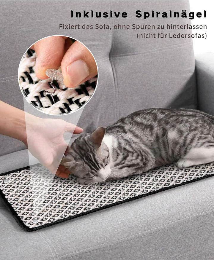 JanYoo 2 Stück Katzen kratzmatte Kratzschutz Katzenkratzmatte Sisal Teppich | Katzen Kratzteppich,60