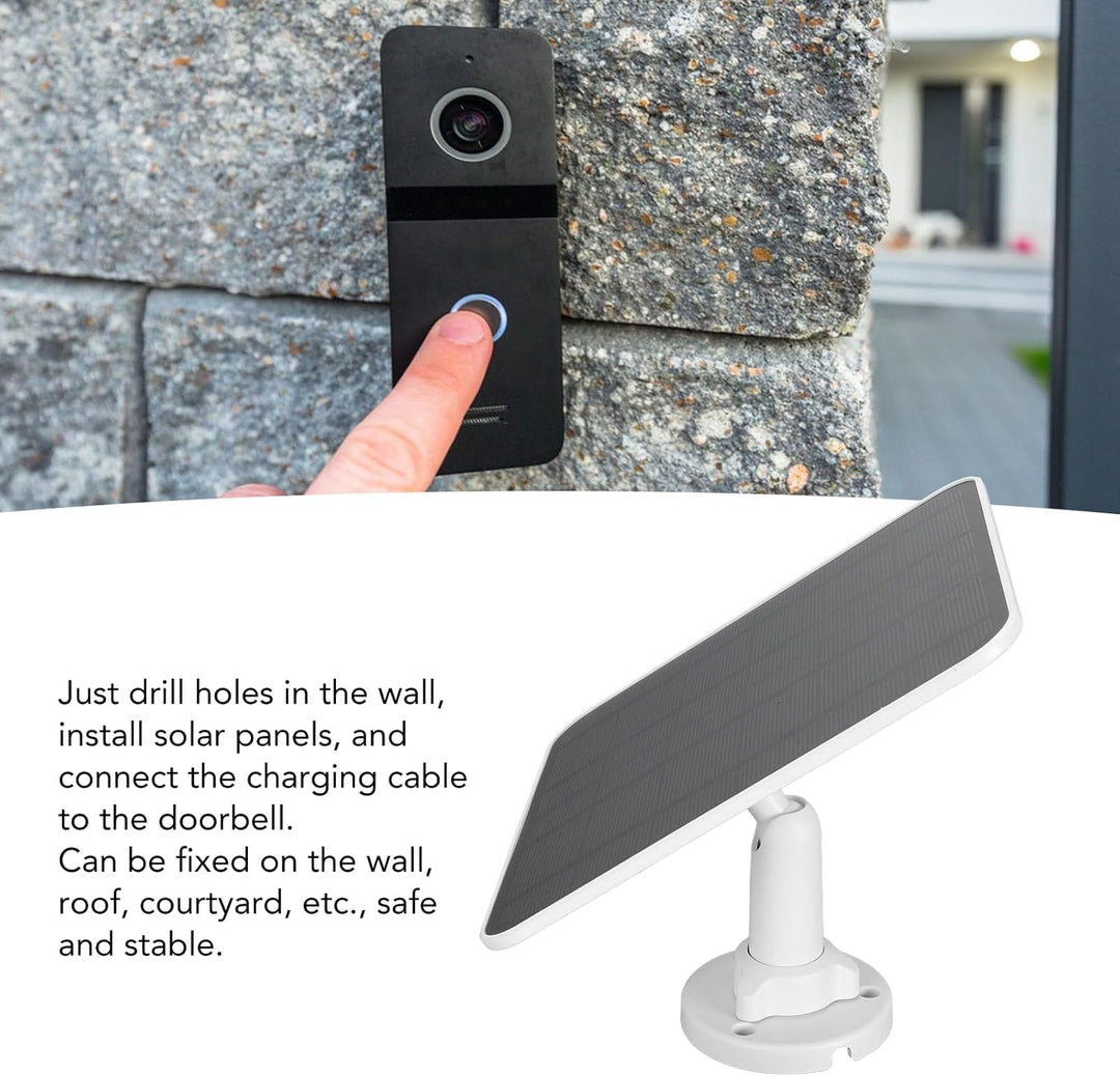 12 W Solarpanel für Türklingel, IP66 Wasserdichtes Solarpanel Ladegerät für Nest/Eufy Doorbell 2K Ka