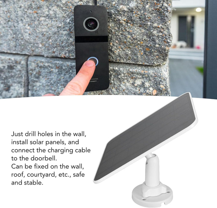 12 W Solarpanel für Türklingel, IP66 Wasserdichtes Solarpanel Ladegerät für Nest/Eufy Doorbell 2K Ka