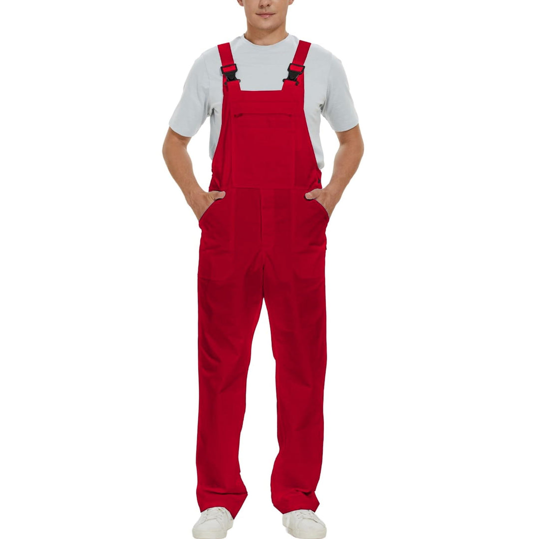 WORK IDEA Arbeits-Latzhose für Männer Multi Pocket Technology Herren Arbeitslatzhose S Rot, S Rot