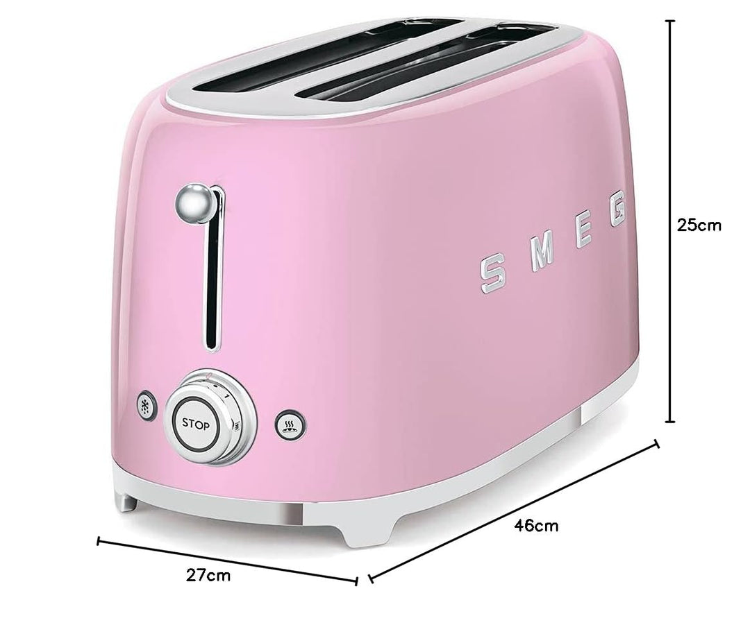 Smeg Toaster TSF02PKEU pastellrosa, 1500, Stahl Rose, Rose