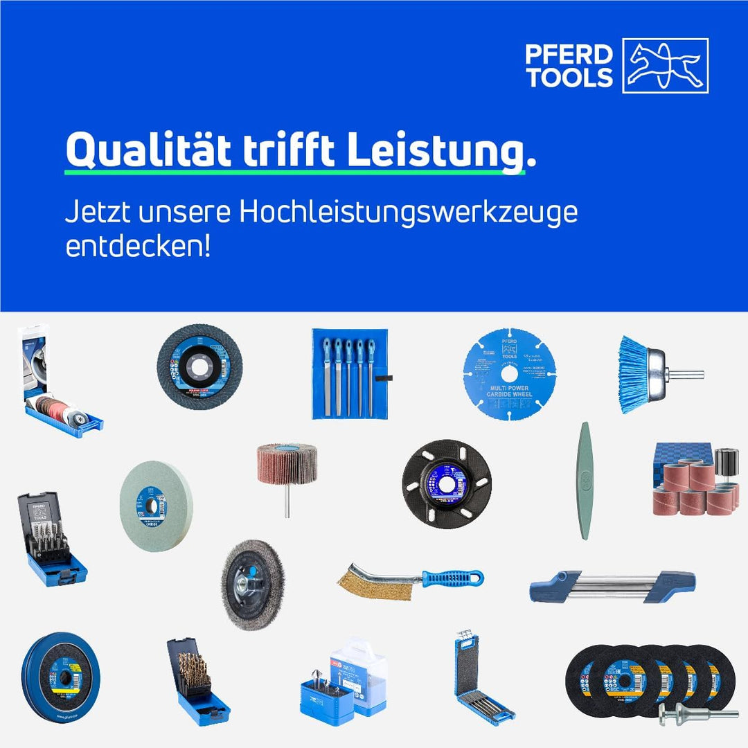 PFERD Fächerschleifwalze | 100 x 100 mm, Keilnut 19mm, Korund A 180 | 44783180 – zum universellen Ei