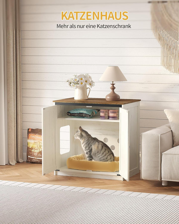 Hzuaneri Katzenklo Schrank, Verstecktes Katzenschrank mit Stauraum, Katzenhaus mit Magnetischen, Bau