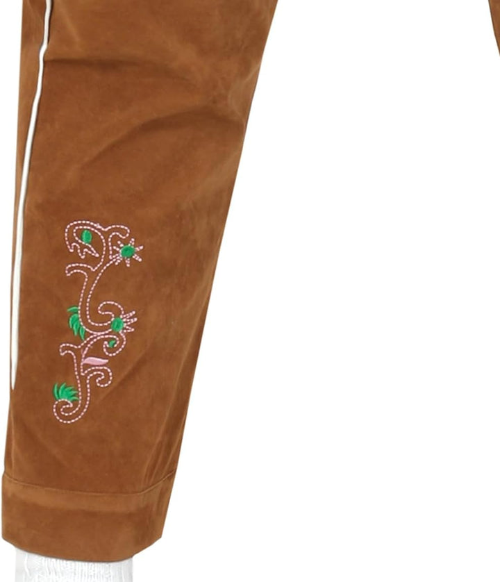 Fiestas Guirca Kostüm Lederhose Herren mit traditionellem Stick - Kostüm Oktoberfest Herren - Grösse