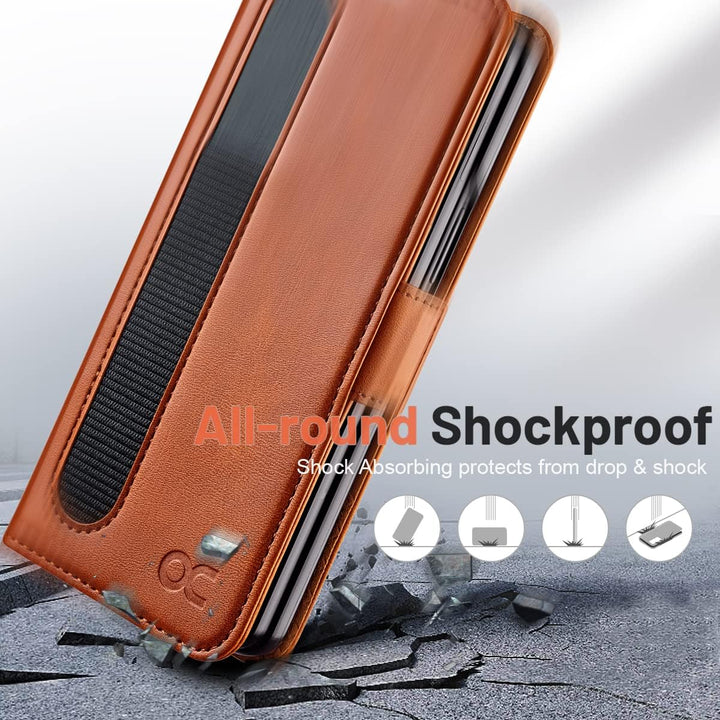 OCASE Hülle Samsung Galaxy Z Fold 4 5G Handyhülle mit [S Pen Halter] [Vorderseite Displayschutz] [Pr