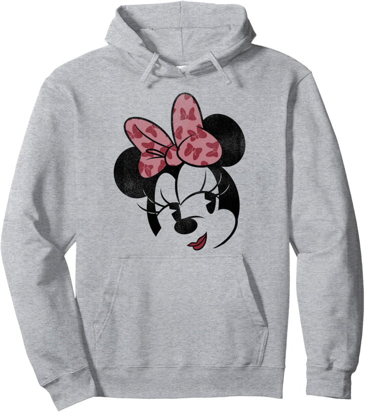 Disney Mickey And Friends Minnie Mouse Retro Big Face Pullover Hoodie