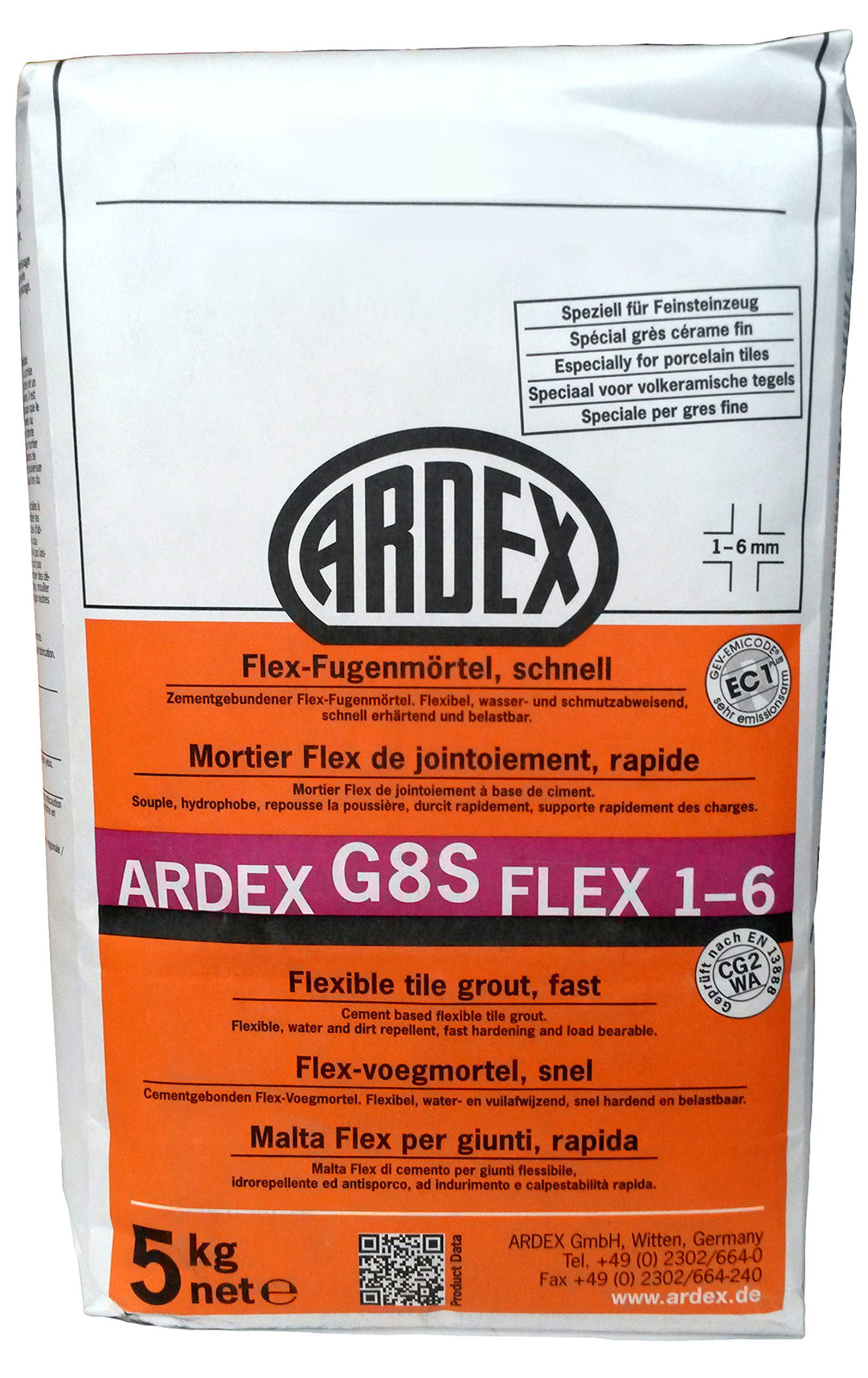 ARDEX G8S Flex-Fugenmörtel schnell 1-6mm (5kg, Anthrazit) 5kg anthrazit, 5kg anthrazit