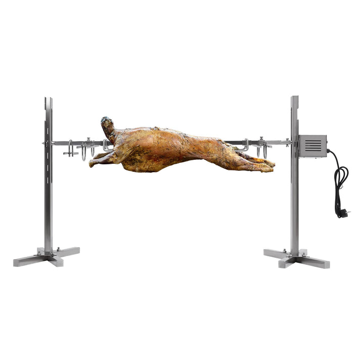 BBQ Grillspiess Set mit Motor 20W, Edelstahl Elektrischer Spanferkelgrill Drehspiess Rotisserie für