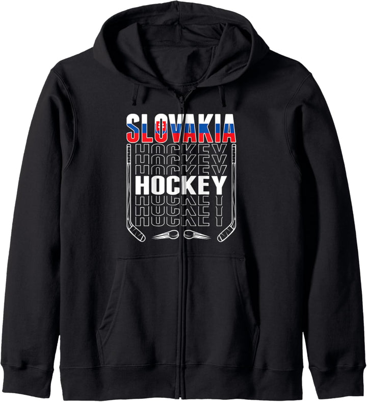 Slowakei Eishockey-Fans Trikot Slowakische Flagge Hockeyschläger Kapuzenjacke