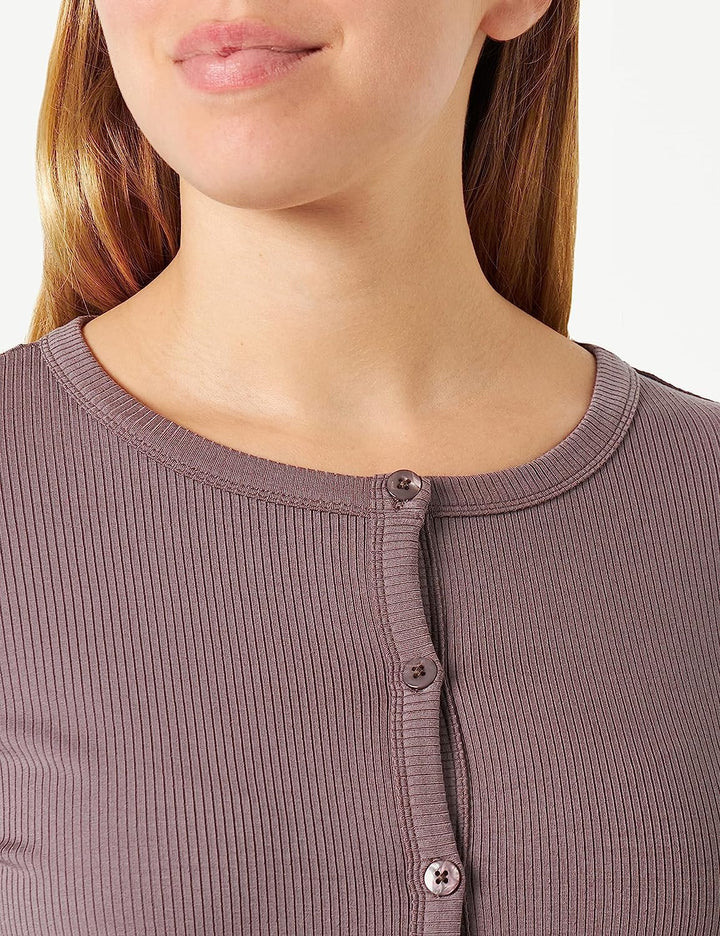 Triumph Damen Natural Spotlight Rib Cardigan Pyjamaoberteil 46 Pigeon Grey, 46 Pigeon Grey