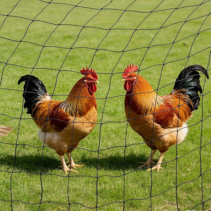 Vogelschutznetz 30×15m aus widerstandsfähigem Polyester, 5×5cm Maschenweite, UV-beständig und wetter