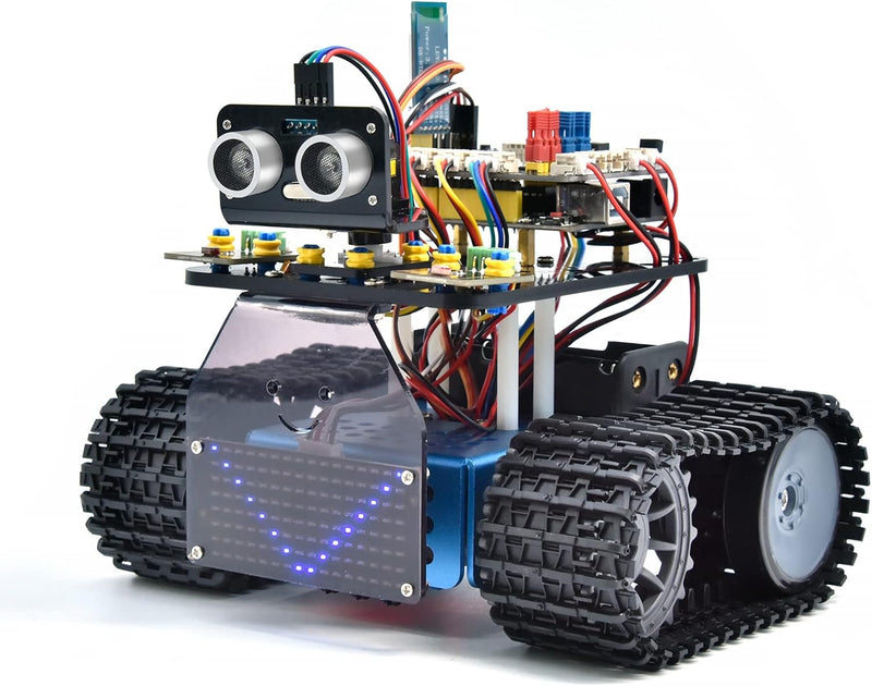 KEYESTUDIO Robot Tank Kit kompatibel mit Arduino IDE, elektronisch programmierbarer STEM-Roboter-DIY