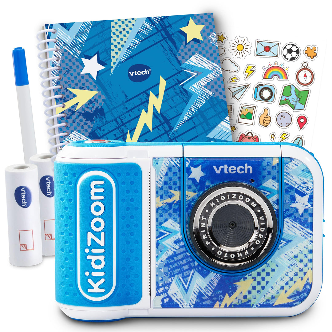 Vtech KidiZoom Print Cam Scrapbook Bundle blau - Kreative Kamera, die Bilder direkt ausdrucken kann