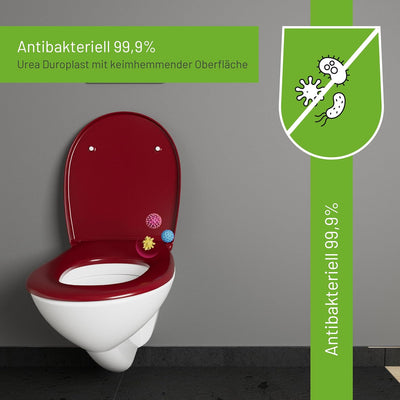 LUVETT® WC-Sitz mit Absenkautomatik C100 oval universell, Toilettendeckel mit 3 Edelstahl Montagelös